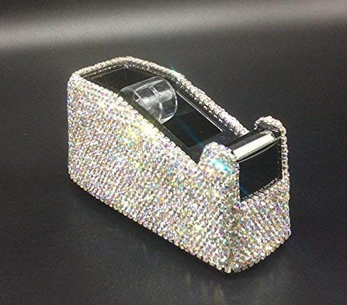  KEYPOWER Bling Crystal Luxury Handmade Diamond Desktop Tape  Dispenser for Fashion Girls Women (AB Color) : Office Products