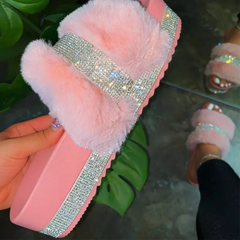 Fuzzy Slippers-Pink