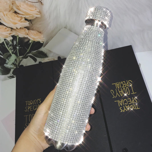 Diamond Bling Rhinestone Stainless Steel Water Bottle – She's A Beat Beauty