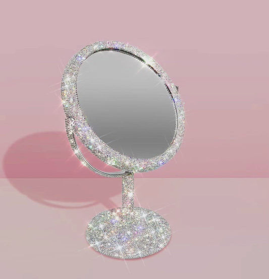 Crystal Magnified Vanity Mirror